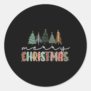 Weihnachtsbaum frohe Weihnachten für Mädchen Runder Aufkleber
