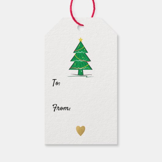 Weihnachtsbaum frohe Weihnachten Geschenkanhänger (Rückseite)