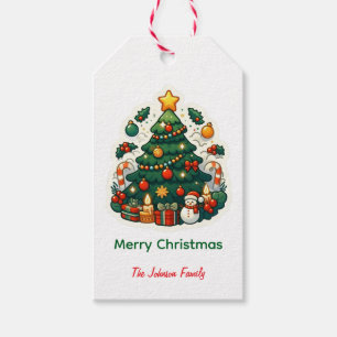 Weihnachtsbaum frohe Weihnachten Geschenkanhänger