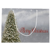 Weihnachtsbaum, frohe Weihnachten Große Geschenktüte (Rückseite)