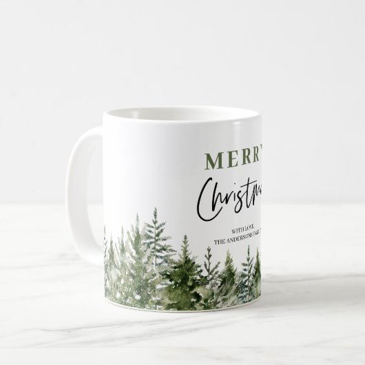 Weihnachtsbaum | Frohe Weihnachten Kaffeetasse (Vorderseite Links)