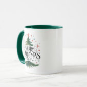 Weihnachtsbaum Frohe Weihnachten Kaffeetasse (Vorderseite Links)