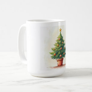 Weihnachtsbaum. Frohe Weihnachten! Kaffeetasse