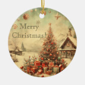 Weihnachtsbaum Frohe Weihnachten Keramik Ornament (Vorne)