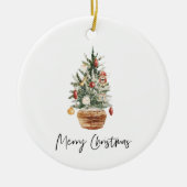Weihnachtsbaum | Frohe Weihnachten Keramik Ornament (Vorne)