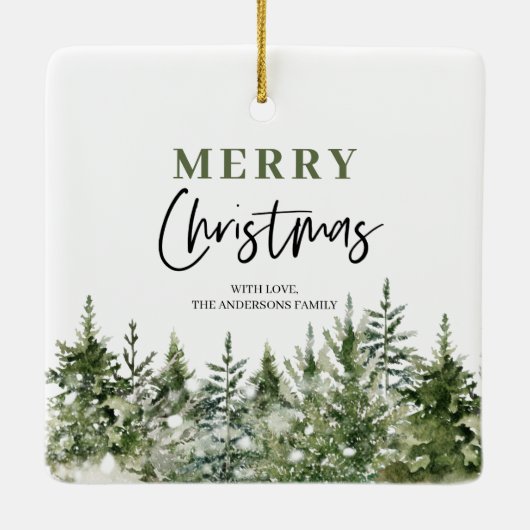 Weihnachtsbaum | Frohe Weihnachten Keramikornament (Rückseite)