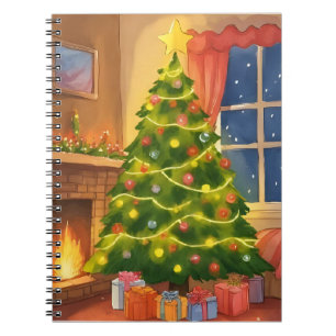 Weihnachtsbaum Frohe Weihnachten Malerei Notizblock