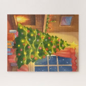 Weihnachtsbaum | Frohe Weihnachten Malerei Puzzle (Horizontal)