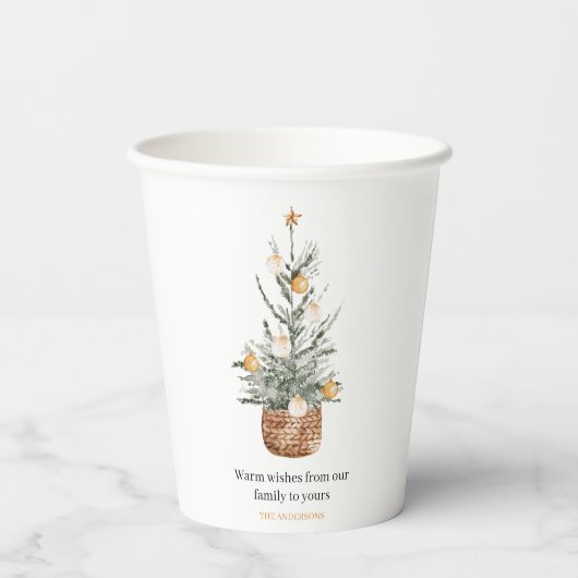 Weihnachtsbaum | Frohe Weihnachten Pappbecher (Rückseite)