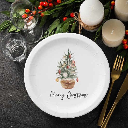 Weihnachtsbaum | Frohe Weihnachten Pappteller