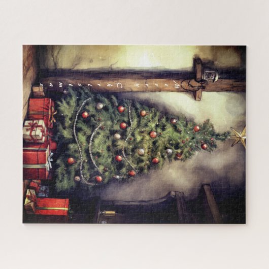 Weihnachtsbaum frohe Weihnachten | Puzzle (Horizontal)