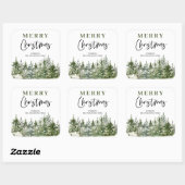 Weihnachtsbaum | Frohe Weihnachten Quadratischer Aufkleber (Blatt)