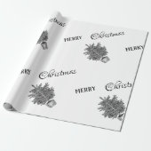 Weihnachtsbaum Frohe Weihnachten Schwarz-weiß Geschenkpapier (Ungerollt)