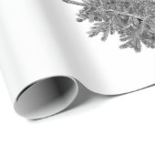 Weihnachtsbaum Frohe Weihnachten Schwarz-weiß Geschenkpapier (Rolleneckpunkt)