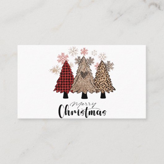 Weihnachtsbaum Frohe Weihnachten Visitenkarte (Vorderseite)