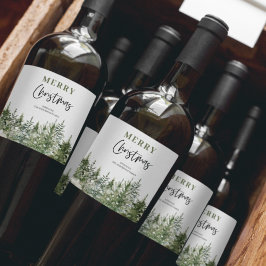 Weihnachtsbaum | Frohe Weihnachten Weinetikett