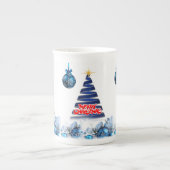 Weihnachtsbaum, frohe Weihnachtsbaume Porzellantasse (Vorderseite)