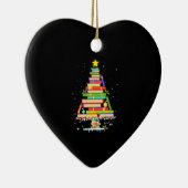 Weihnachtsbaum frohe Weihnachtsbibliothek Keramik Ornament (Rechts)