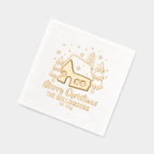 Weihnachtsbaum Frohe Weihnachtsfamilie Datum Servietten Mit Folie (Links)