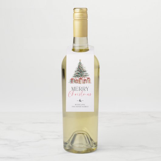Weihnachtsbaum Frohe Weihnachtsgeschenke Flaschenanhänger (Auf Flasche)