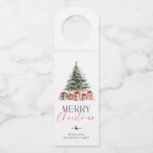 Weihnachtsbaum Frohe Weihnachtsgeschenke Flaschenanhänger (Vorderseite)