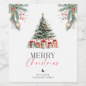 Weihnachtsbaum Frohe Weihnachtsgeschenke Tags Weinetikett (Einzelnes Label)