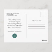 Weihnachtsbaum Frohe Weihnachtsgrüße Postkarte (Rückseite)