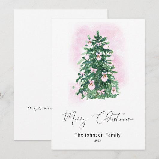 Weihnachtsbaum Frohe Weihnachtskarte Einladung (Vorne/Hinten)
