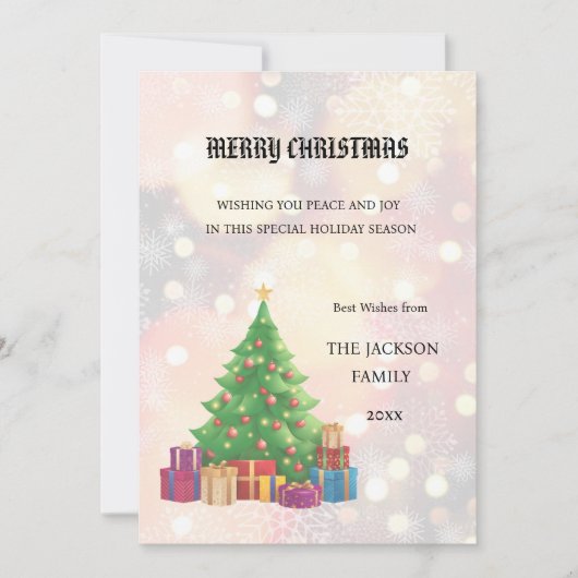 Weihnachtsbaum Frohe Weihnachtskarte Einladung (Vorderseite)