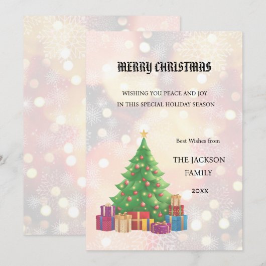 Weihnachtsbaum Frohe Weihnachtskarte Einladung (Vorne/Hinten)