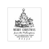 Weihnachtsbaum Frohe Weihnachtsname Rücksendeadres Gummistempel (Prägung)