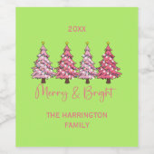 Weihnachtsbaum fröhlich und hell Custom Weinetikett (Einzelnes Label)