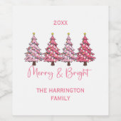 Weihnachtsbaum fröhlich und hell Custom Weinetikett (Einzelnes Label)