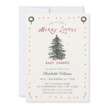 Weihnachtsbaum Fröhliche Kleine Baby Shower Einlad