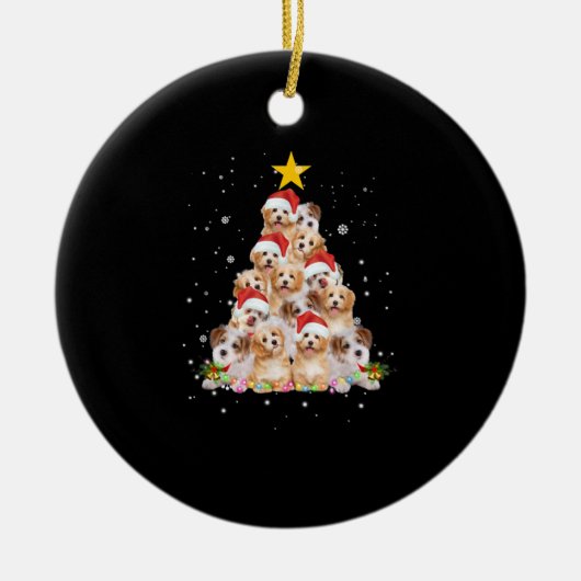 Weihnachtsbaum Funny Dog Keramik Ornament (Vorne)