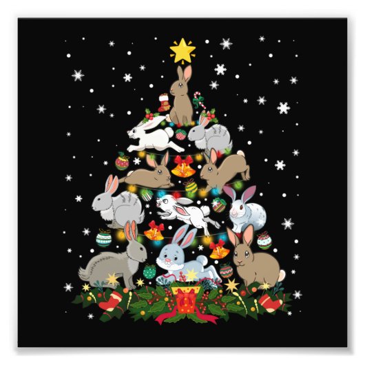 Weihnachtsbaum Funny Rabbit Lover Xmas Dekoration Fotodruck (Vorne)