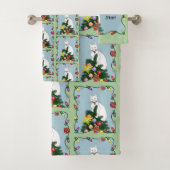 Weihnachtsbaum Funny White Cat Badhandtuch Set (Insitu)