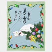 Weihnachtsbaum Funny White Cat Fleecedecke (Vorderseite)