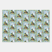 Weihnachtsbaum Funny White Cat Geschenkpapier Set (Vorderseite 2)