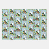 Weihnachtsbaum Funny White Cat Geschenkpapier Set (Vorderseite)