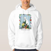 Weihnachtsbaum Funny White Cat Hoodie (Vorderseite)