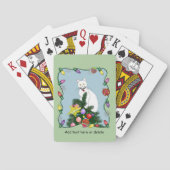 Weihnachtsbaum Funny White Cat Spielkarten (Rückseite)