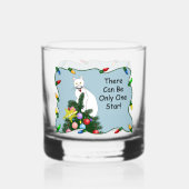 Weihnachtsbaum Funny White Cat Whiskyglas (Vorderseite)