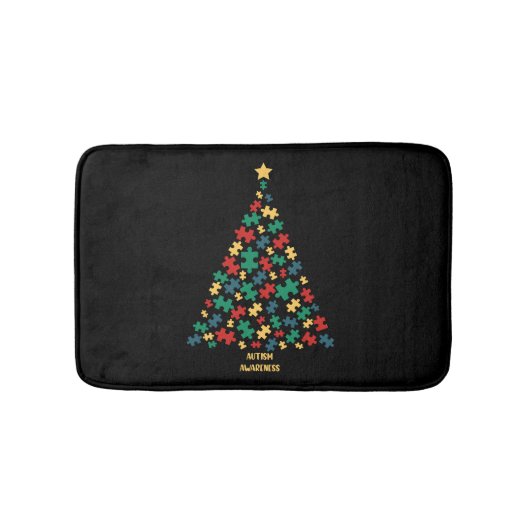 Weihnachtsbaum für Autismus Badematte (Vorderseite)