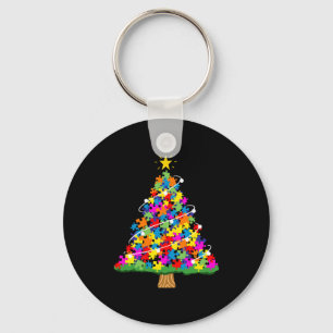 Weihnachtsbaum für Autismus-Bewusstsein Schlüsselanhänger