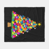 Weihnachtsbaum für Autismus Fleecedecke (Vorderseite (Horizontal))