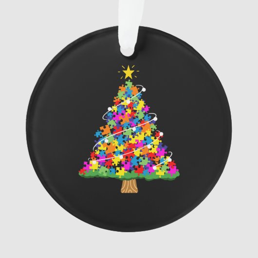 Weihnachtsbaum für Autismus Ornament (Vorderseite)