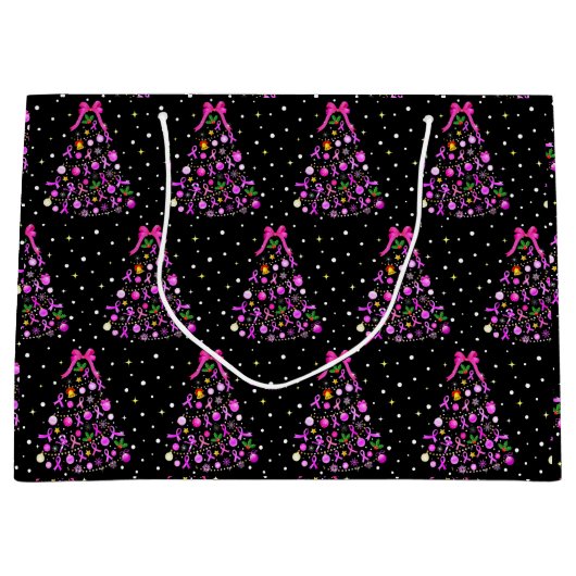 Weihnachtsbaum für Brustkrebs Große Geschenktüte (Vorderseite)