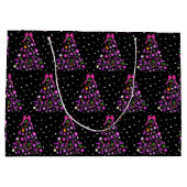 Weihnachtsbaum für Brustkrebs Große Geschenktüte (Rückseite)