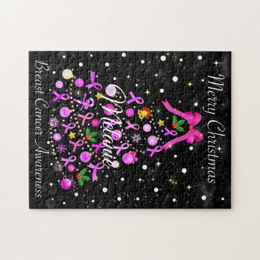 Weihnachtsbaum für Brustkrebs Puzzle (Horizontal)